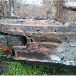 Nearside front hanger and old repair